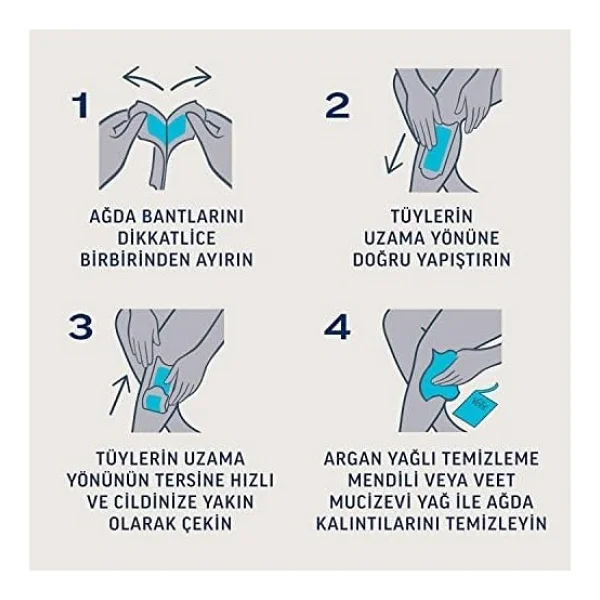 Veet Professional Hassas Ciltler İçin Bacak Ve Vücut Bölgesi 40'lı Sir Ağda Bandı - Görsel 3