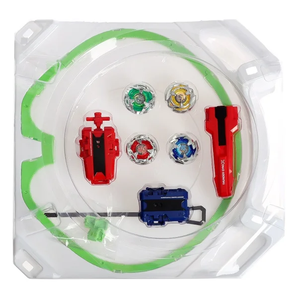 Toyfest Beyblade X Battle Arena Uyumlu Thunder Gyro X 4 Adet Savaş Topu 2 Fırlatıcı 8 Parça Başlangıç Seti - Görsel 3