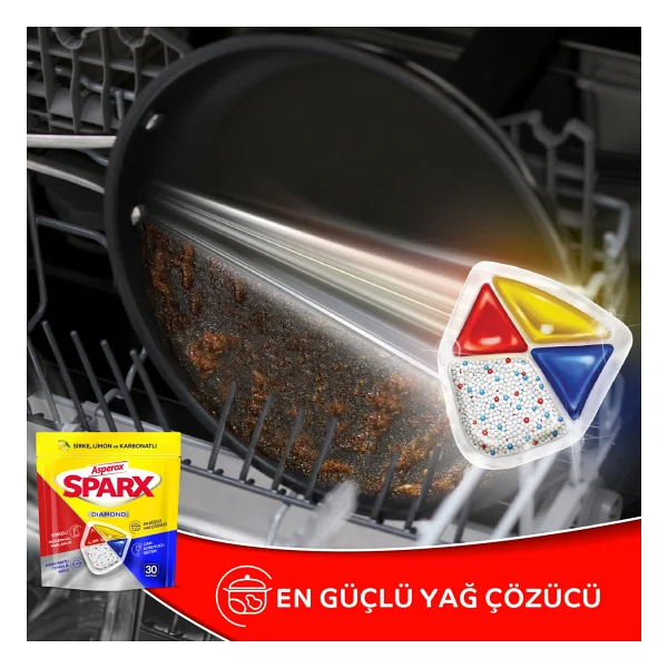 Asperox Sparx Bulaşık Makinesi Tableti 30'lu - Görsel 6