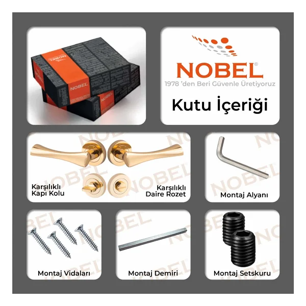 Nobel Pladium Kapı Kolu Albrifin Daire Rozetli Wc - Görsel 2