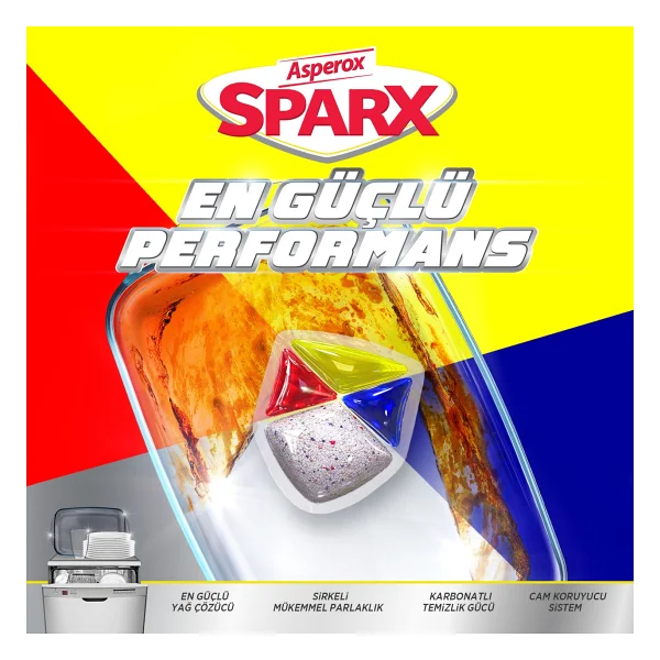 Asperox Sparx Bulaşık Makinesi Tableti 40'lı - Görsel 6