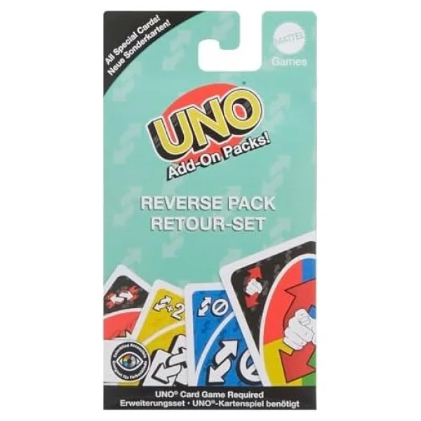 Mattel Uno Add-On Ters Paket Oyunlar, Çocuklar Ve Yetişkinler İçin, Aile Oyun Akşamları İçin, Seyahat Oyunu Olarak Veya 2 İla 10 Oyuncu İçin Cazip Bir Hediye Olarak Kullanılabilir, 7 Yaşından İtibaren - Görsel 2
