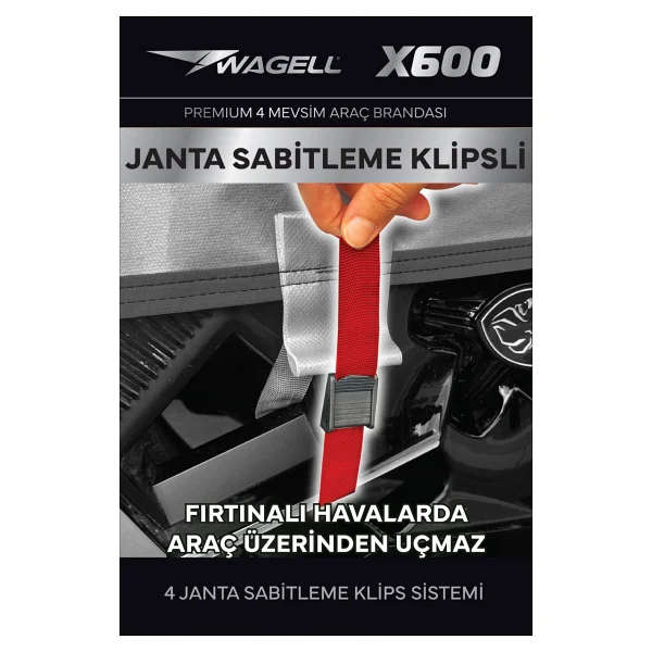 Budge Hyundai İ30 Hatchback - X600 Klipsli 4 Mevsim Araba Brandası - Oto Çadır Örtü - Görsel 3
