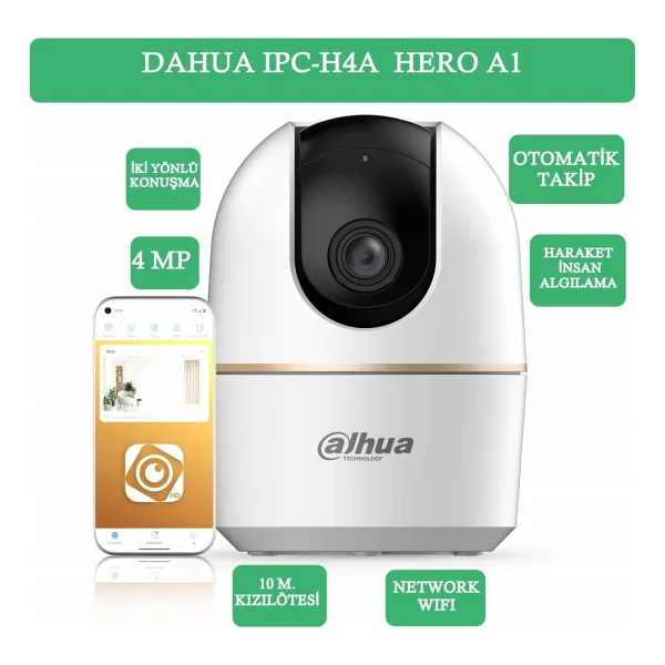 Dahua H4a 2k 4 Mp 360 Derece Gece Görüşlü Ip Wi-Fi Güvenlik Kamerası - Görsel 4