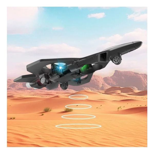Magicway LED Işıklı Sarjlı Uçak Drone 4 Turbofan Motor 360° Dönüş 2,4 GHz Uzaktan Kumandalı Darbeye Dayanıklı Köpük Gövde - Mavi - Görsel 4