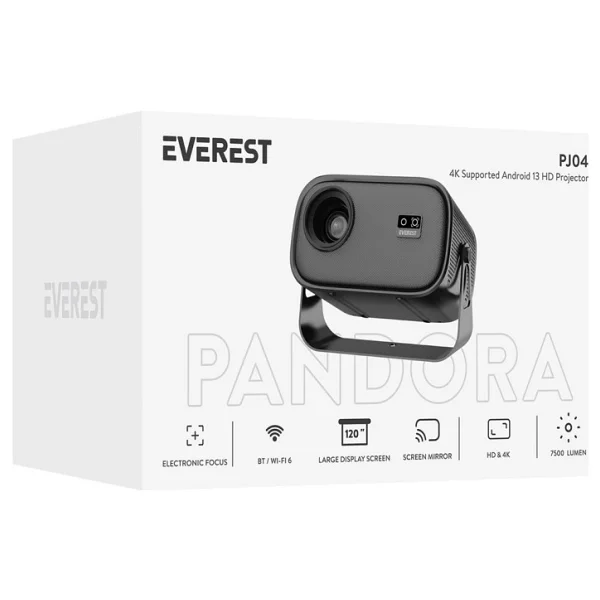 Everest Pj04 250 Lümen Full HD Wi-Fi Android LED Projeksiyon Cihazı - Görsel 5