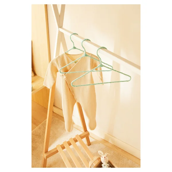 Ocean Home Textile 6'lı Mint Renk Kumaş Kaplı Metal Bebek Giysi Askısı19.5 X 30 X 0.3 Cm - Yeşil - Görsel 5