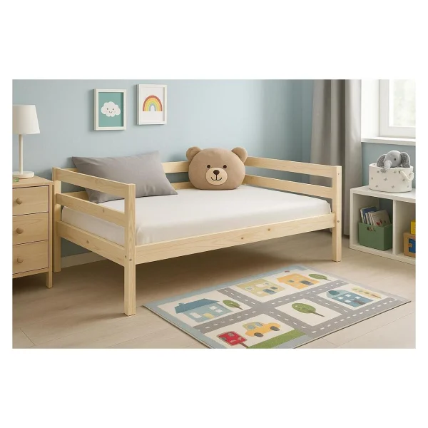 Pinoxi Ahşap Sedir Kanepe 70x150 Cm (İç Ölçü) Mindersiz Doğal Natural Masif Ahşap - Görsel 3