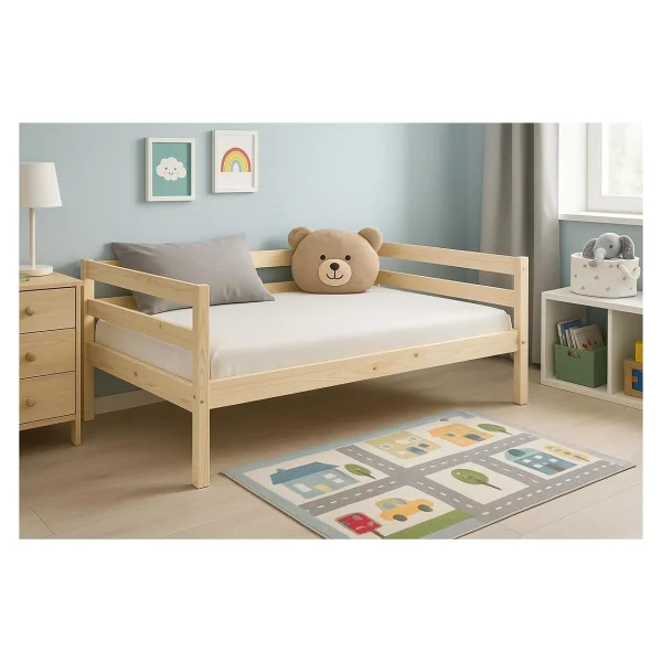 Pinoxi Ahşap Sedir Kanepe 60x150 Cm (Iç Ölçü) Mindersiz Doğal Natural Masif Ahşap - Ahşap - Krem - Görsel 3