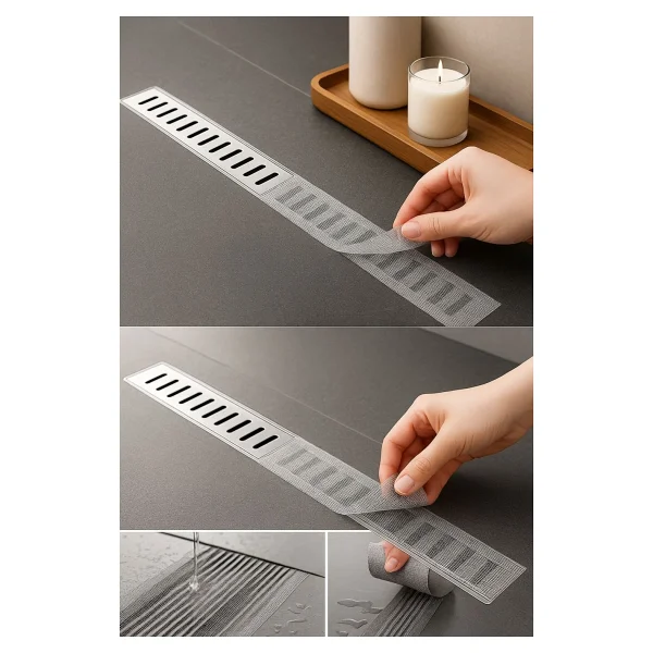 Syn Aksesuar 4 Metre 12 Cm Gider Süzgeç Bantı - Saç Ve Kir Tutucu Filtre, Gider Koruma Filesi - 1 Adet - Görsel 2