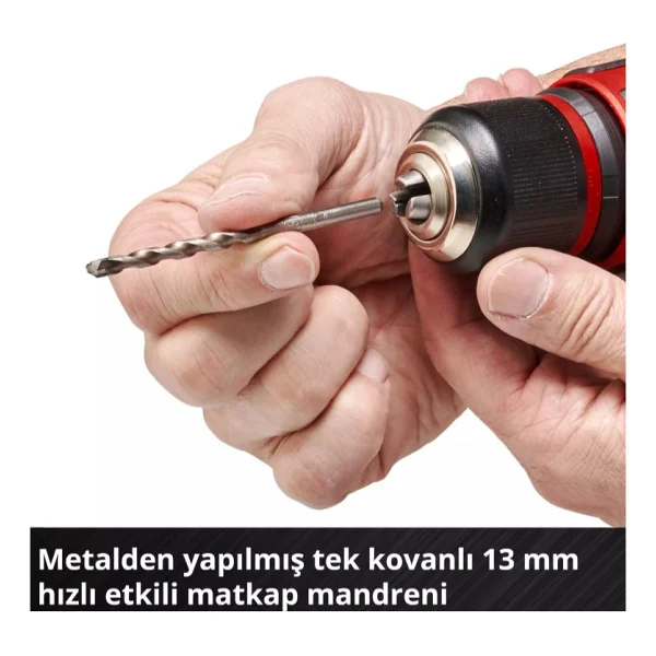 Einhell Te-CD 18/48 Li-I Akülü Darbeli Vidalama + 1 X 2.5 Ah Akü + 32 Parça Uç Seti - Görsel 4