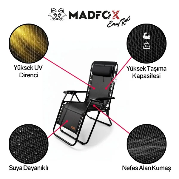 Madfox Easyrest Gri Kamp Sandalyesi - Görsel 4