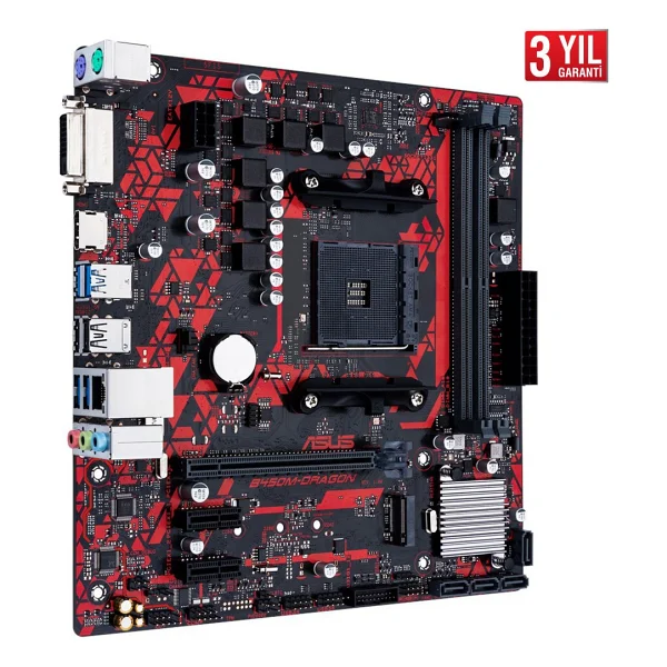 Asus B450m Dragon Am4 DDR4 Micro Atx Anakart - Görsel 3