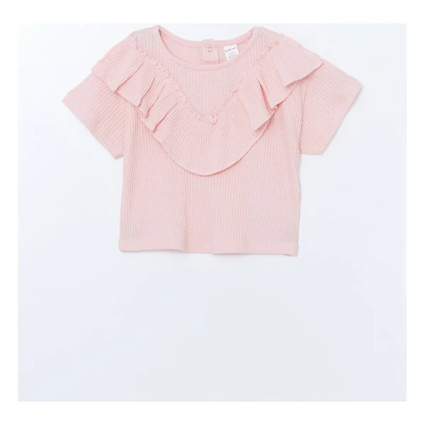 Lc Waikiki Yeni Sezon Bisiklet Yaka Basic Kız Bebek Bluz Ve Pantolon 2'li - 3 - 6 Ay - Pembe - Görsel 4