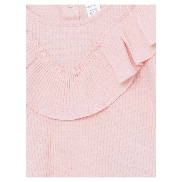 Lc Waikiki Yeni Sezon Bisiklet Yaka Basic Kız Bebek Bluz Ve Pantolon 2'li - 3 - 6 Ay - Pembe - Görsel 5
