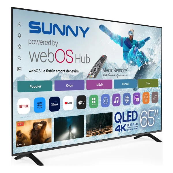 Sunny Sn65qmn252 4K Ultra HD 65" 165 Ekran Uydu Alıcılı Webos Smart QLED TV - Görsel 2