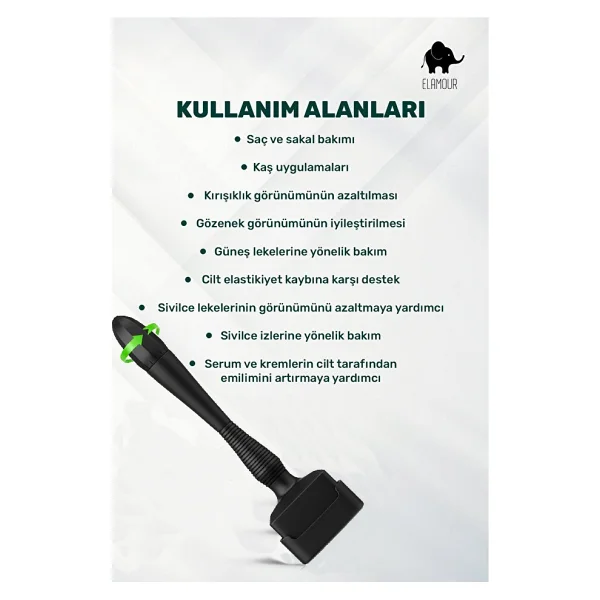 Elamour 140 Titanyum Iğneli Ayarlanabilir Iğne Ölçülü (0.25-3.0mm) - Serum Hediyeli - Siyah Dermastamp - Görsel 4