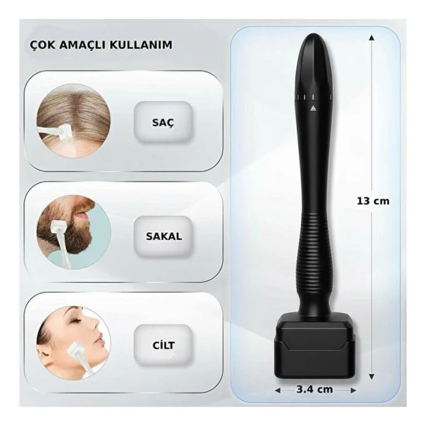 Elamour 140 Titanyum Iğneli Ayarlanabilir Iğne Ölçülü (0.25-3.0mm) - Serum Hediyeli - Siyah Dermastamp - Görsel 5