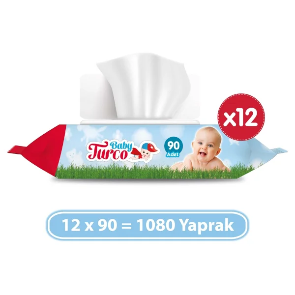 Baby Turco Klasik 90 Yaprak 12'li Paket Islak Havlu Mendil - Görsel 6