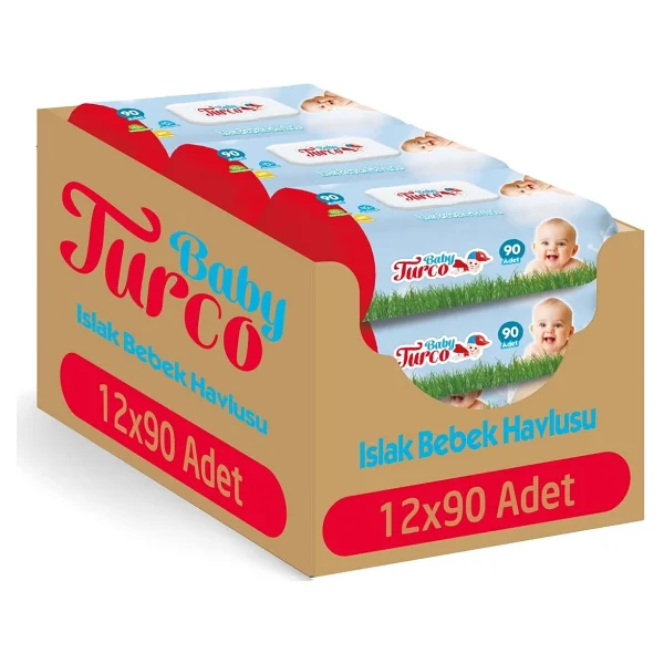 Baby Turco Klasik 90 Yaprak 12'li Paket Islak Havlu Mendil - Görsel 7