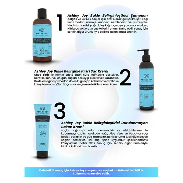 Ashley Joy Bukle Belirginleştirici 150 Ml Durulanmayan Saç Kremi - Görsel 4