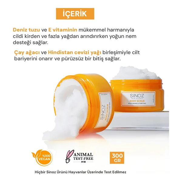 Sinoz Arındırıcı Nemlendirici 300 Gr Vücut Peelingi - Görsel 6