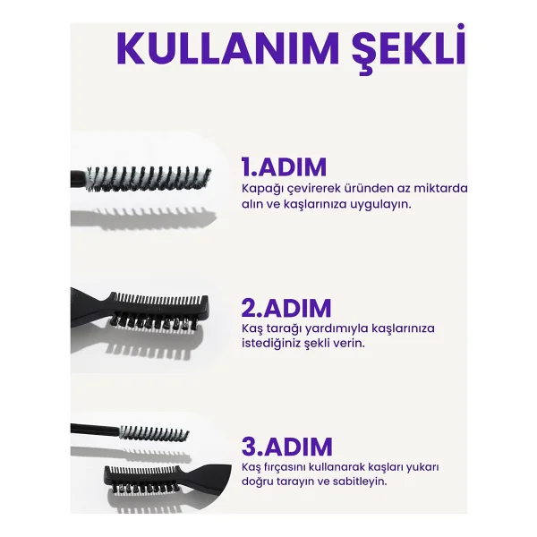 Pop Beauty Laminasyon Etkili Fırça Ve Taraklı Jel Kaş Sabitleyici - Görsel 3