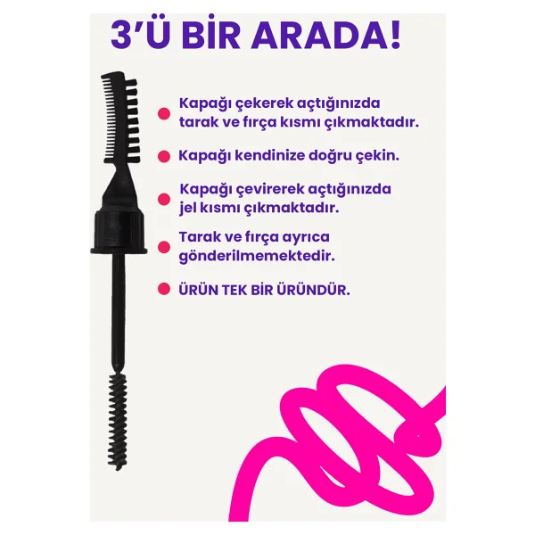 Pop Beauty Laminasyon Etkili Fırça Ve Taraklı Jel Kaş Sabitleyici - Görsel 4