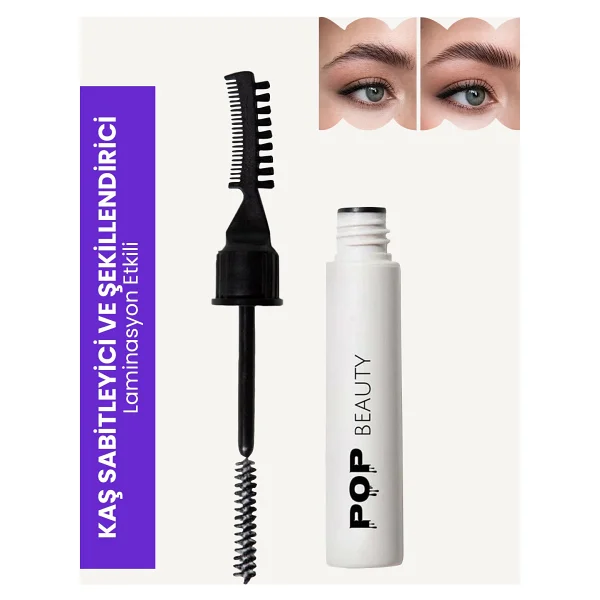 Pop Beauty Saç & Kaş Sabitleyici, Şekillendirici Set (Saç Pürüzsüzleştirici, Kaş Sabitleyici) - Beyaz - Görsel 2