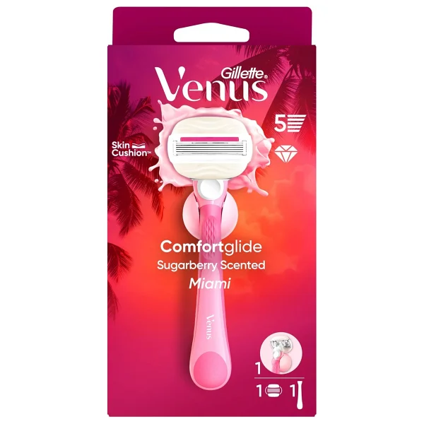 Gillette Venus ComfortGlide Sugarberry Miami Kadın 5 Bıçaklı Tıraş Bıçağı - Görsel 2