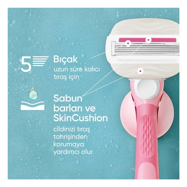 Gillette Venus ComfortGlide Sugarberry Miami Kadın 5 Bıçaklı Tıraş Bıçağı - Görsel 4
