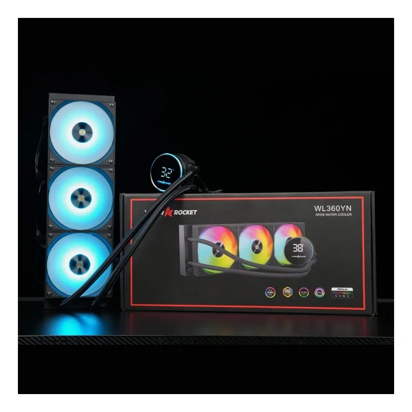 Hyper Rocket 360mm Argb Wl360yn Siyah Sıcaklık Göstergeli Işlemci Sıvı Soğutucu - Görsel 5