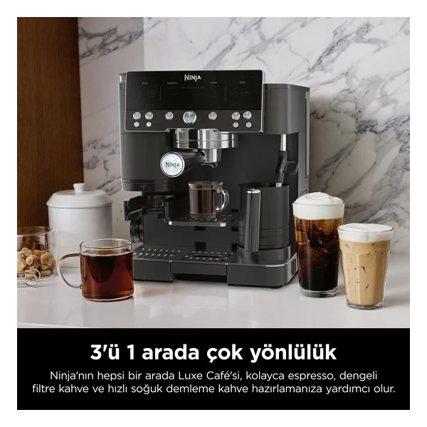 Ninja Luxe Cafe Premier Siyah Yarı Otomatik Espresso Makinesi - Görsel 2