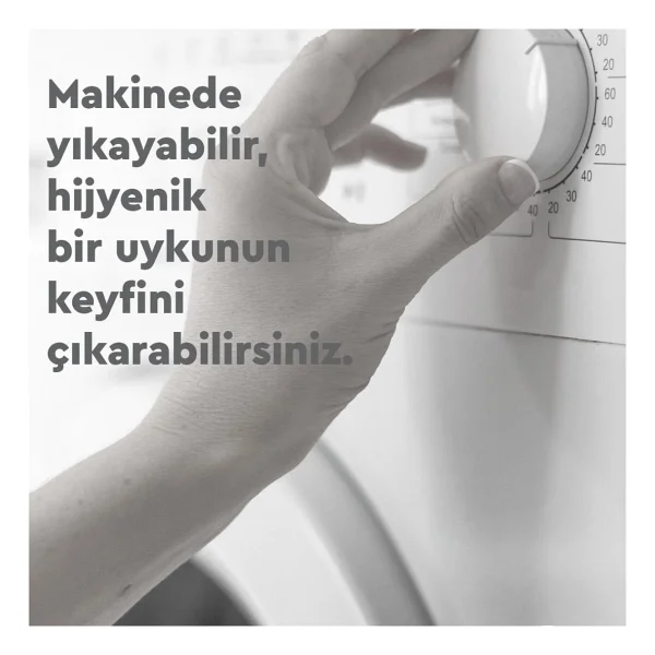 Embays 160x200 Cm Çift Kişilik Dört Köşe Lastikli Yatak Koruyucu Alezi - Beyaz - 160 X 200 Cm - Görsel 7