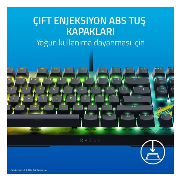 Razer Blackwidow V4 X Fortnite Edition RGB Yellow Switch Kablolu Mekanik Oyuncu Klavyesi - Görsel 2
