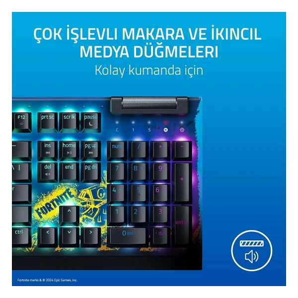 Razer Blackwidow V4 X Fortnite Edition RGB Yellow Switch Kablolu Mekanik Oyuncu Klavyesi - Görsel 4