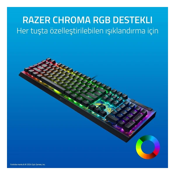 Razer Blackwidow V4 X Fortnite Edition RGB Yellow Switch Kablolu Mekanik Oyuncu Klavyesi - Görsel 5