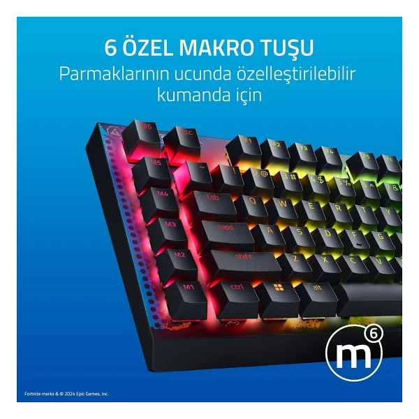 Razer Blackwidow V4 X Fortnite Edition RGB Yellow Switch Kablolu Mekanik Oyuncu Klavyesi - Görsel 7