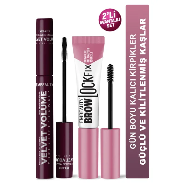 Embeauty Ultra Siyah Dolgunlaştırıcı Maskara Ve Brow Lock Fıx Kaş Sabitleyici Maskara - Görsel 7
