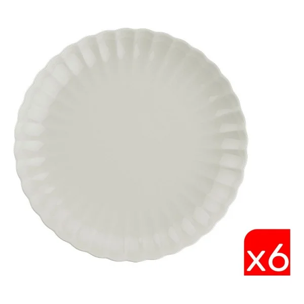 Kütahya Porselen Bone Luz 27 Cm 6'lı Servis Tabağı - Görsel 4