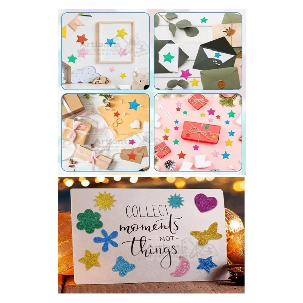 Şekilli Simli Eva Yapışkanlı Harfler 100 Lü 1 Paket Kendinden Yapışkanlı Simli Eva Sticker Okul Öncesi Kreş Ana - Görsel 4
