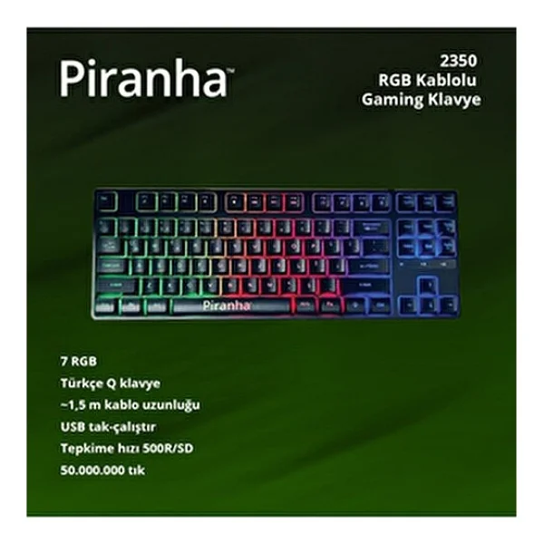Piranha 2350 RGB Kablolu Oyuncu Klavyesi - Görsel 9