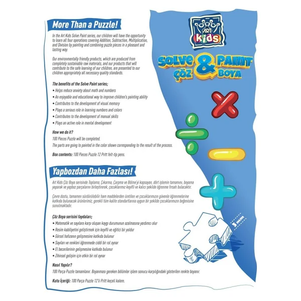 Art Puzzle Kids Çöz Boya Çarpma 5848 - Görsel 4