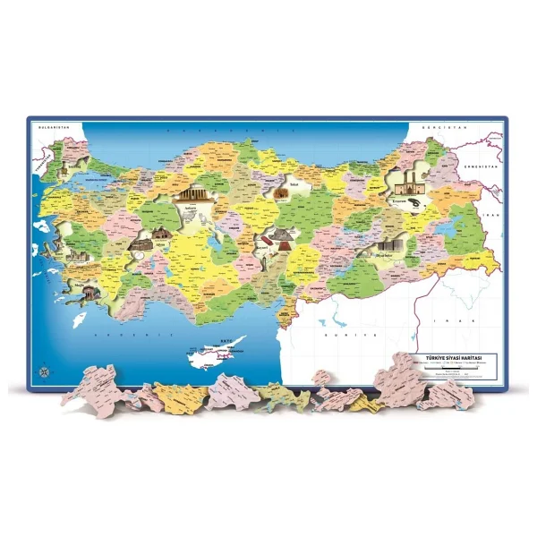 Art Çocuk Puzzle 81 Parça Türkiye Siyasi Haritası Frame Puzzle - Görsel 4
