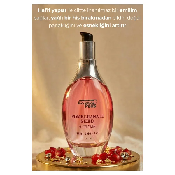 Softto Plus Nar Çekirdeği Parlaklık Ve Canlılık Veren 120 Ml Saç Yüz Ve Vücut Yağı - Görsel 5
