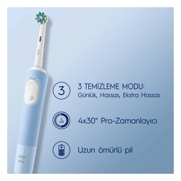 Oral-B Vitality Pro D103 Cross Action Mavi Şarjlı Diş Fırçası - Görsel 2