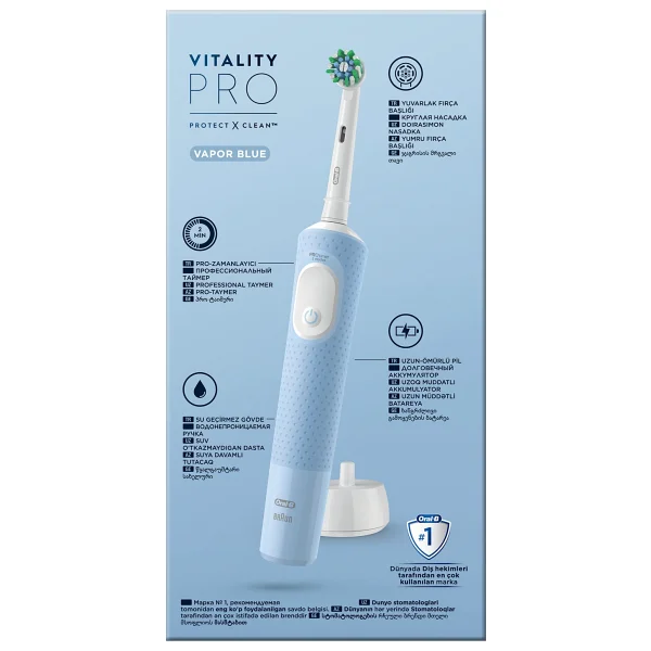 Oral-B Vitality Pro D103 Cross Action Mavi Şarjlı Diş Fırçası - Görsel 8