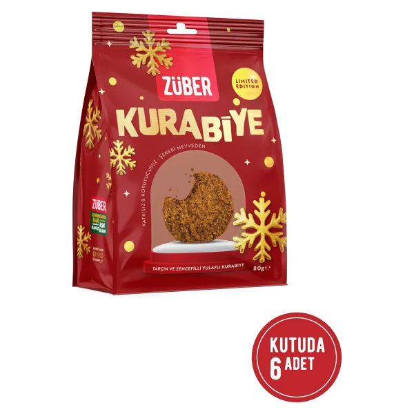 Züber Tarçın Ve Zencefilli Yulaflı Kurabiye 80g X 6 Adet - 480 Gr - Görsel 3