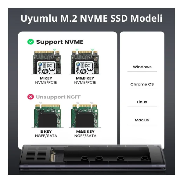 Ugreen 10902 Type-C M.2 SSD Harddisk Kutusu - Görsel 2