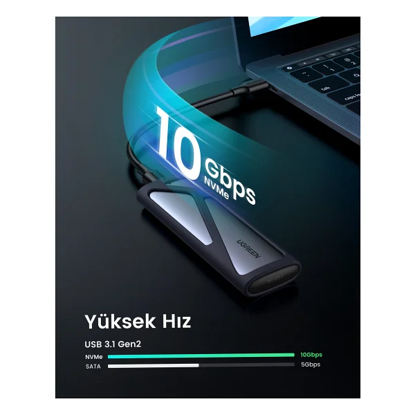 Ugreen 10902 Type-C M.2 SSD Harddisk Kutusu - Görsel 3